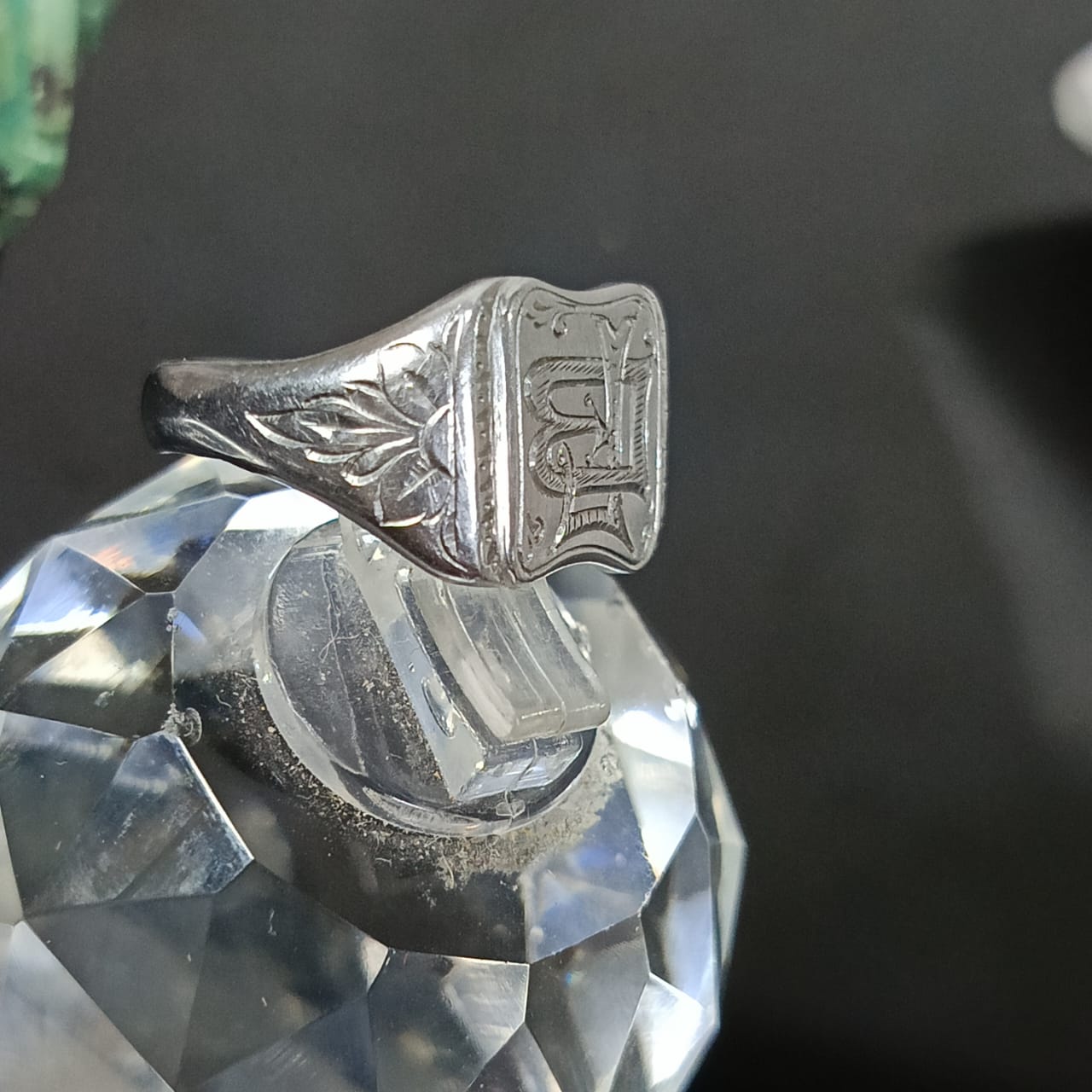 Bague acier inoxydable vintage original