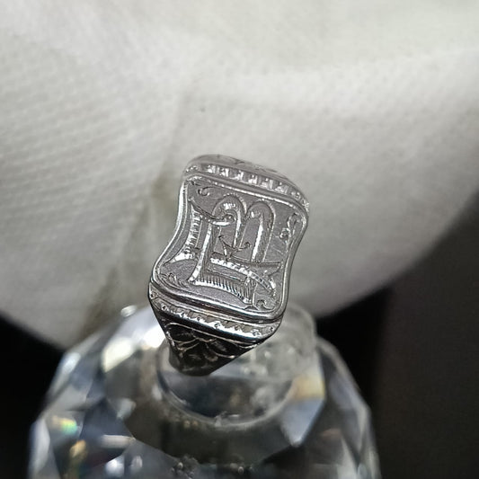 Bague acier inoxydable vintage original