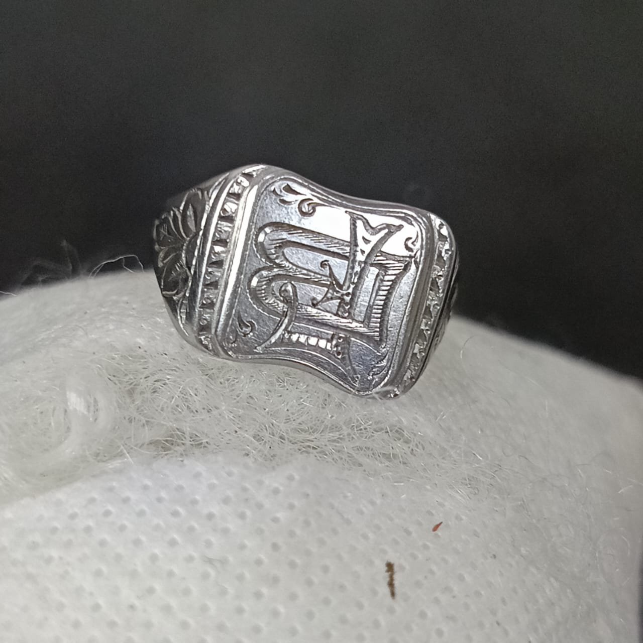 Bague acier inoxydable vintage original