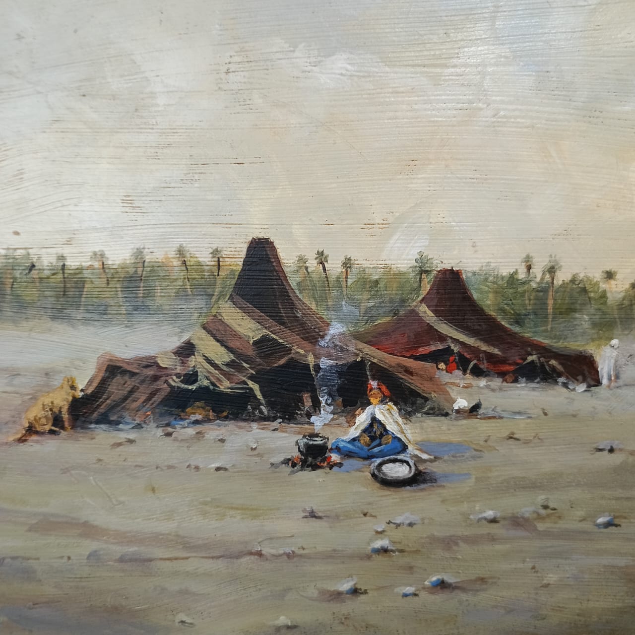 Tableau peinture huile sur panneau signée par Théodore frére original