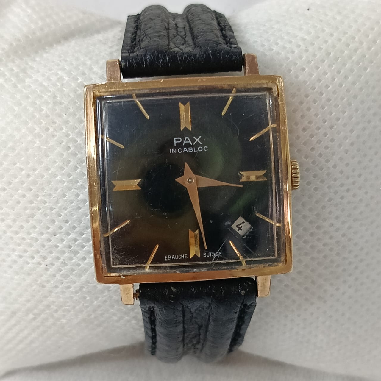 Montre pax mécanique vintage en plaqué or rose