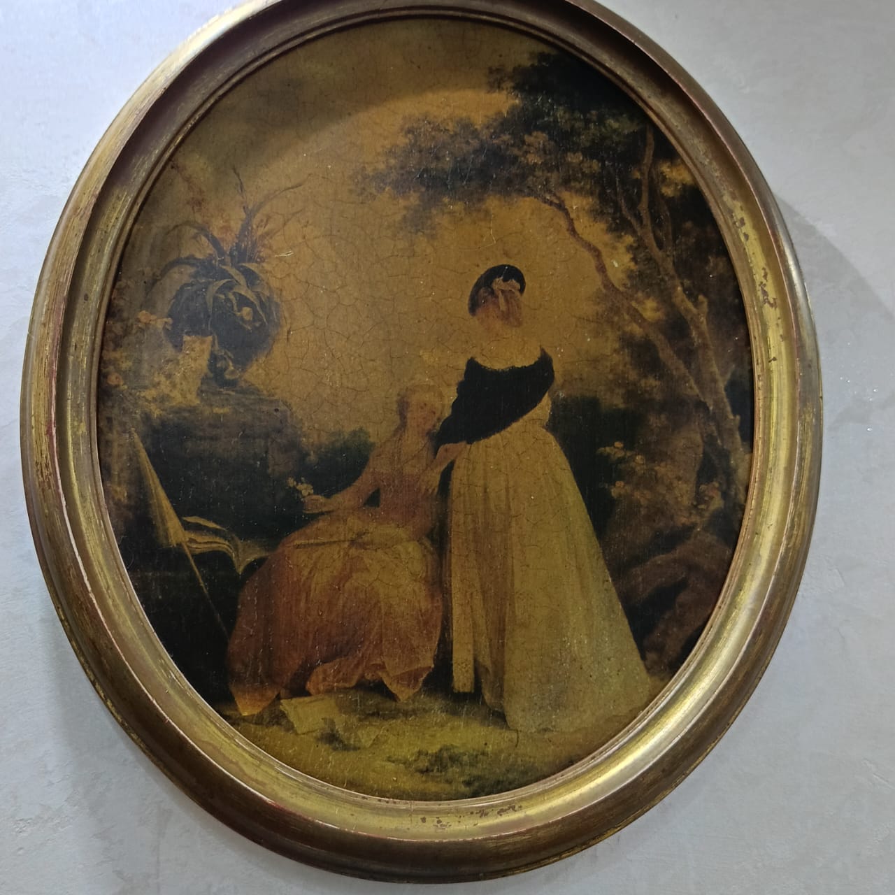 Ancien tableau vintage sur panneau