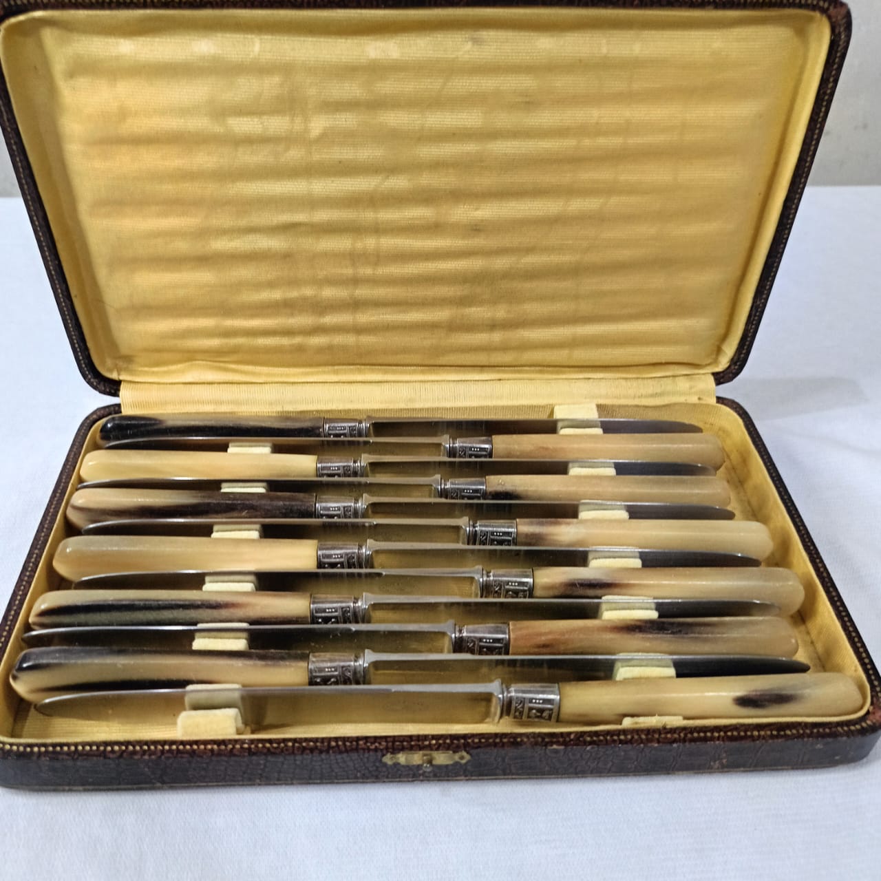 Coffret argenté antique vintage 12 pièce عاج وفضة