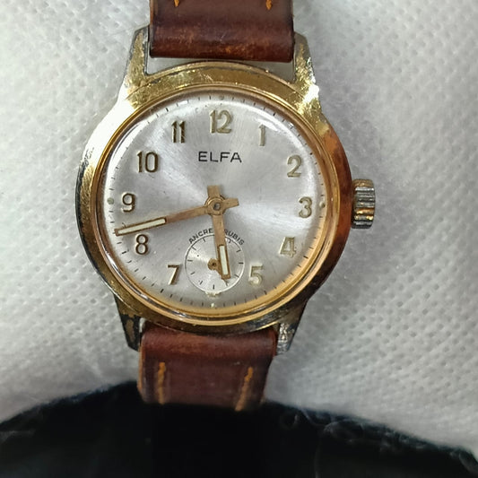 Montre elfa mécanique vintage original en plaqué or
