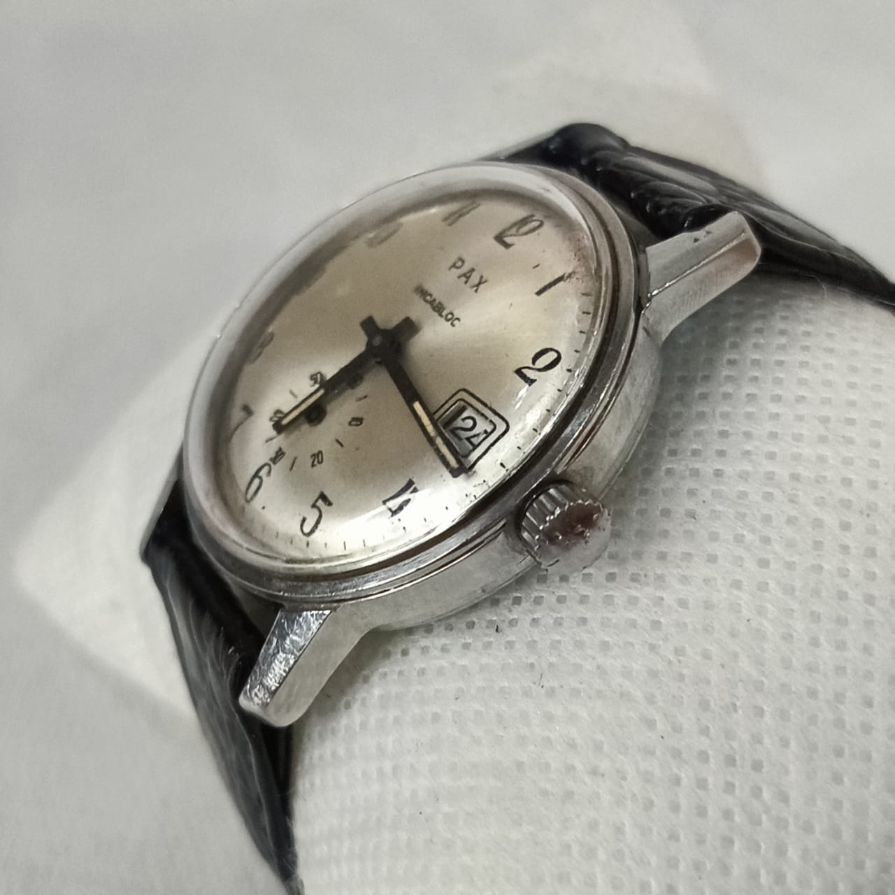 Montre pax mécanique vintage original acier inoxydable