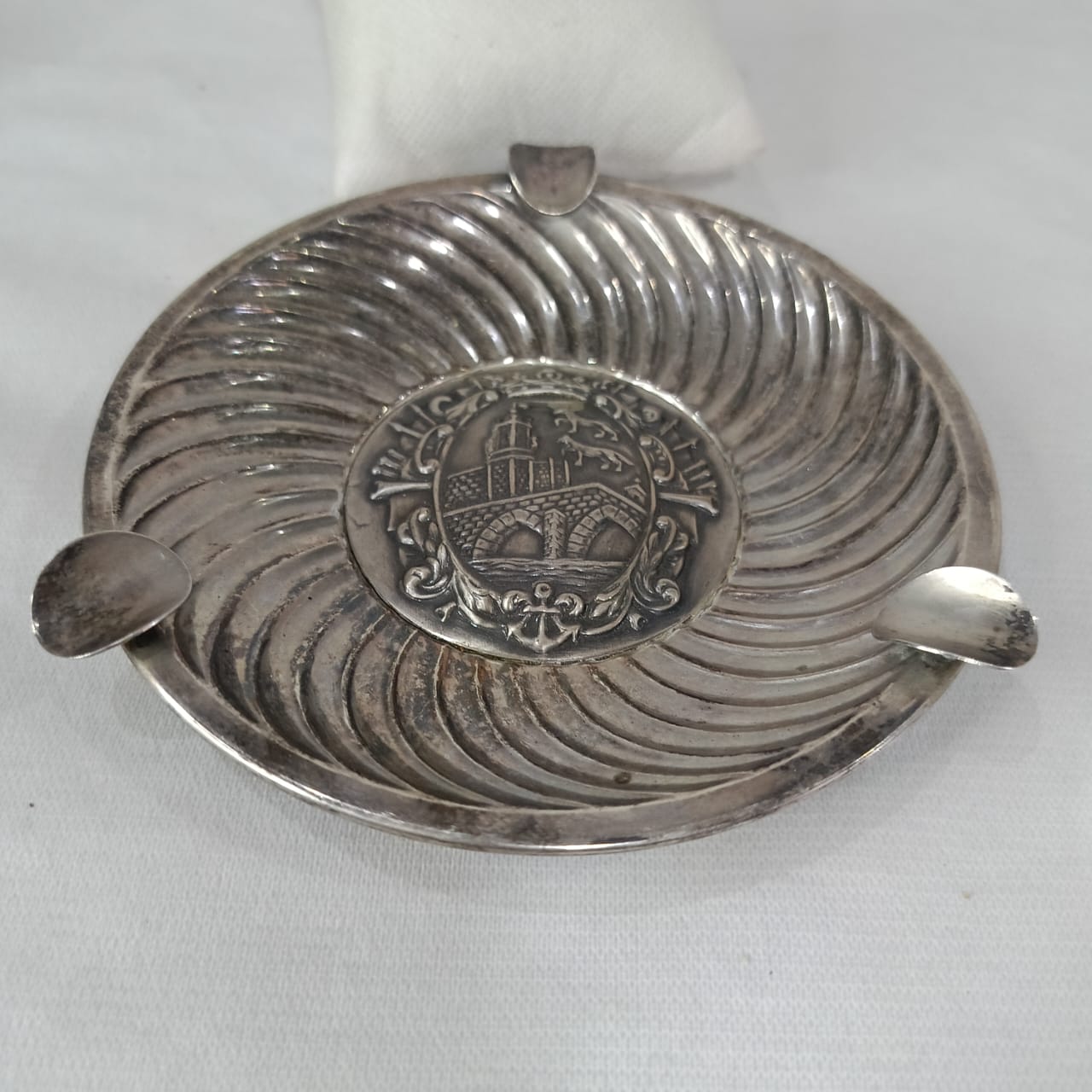 Cendrier argenté antique vintage