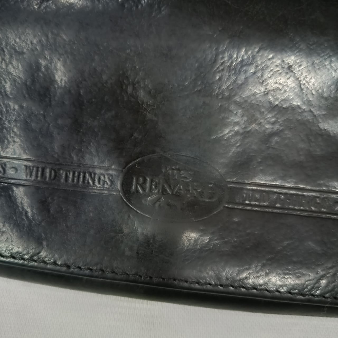 Portefeuille renard femme en cuir vintage original