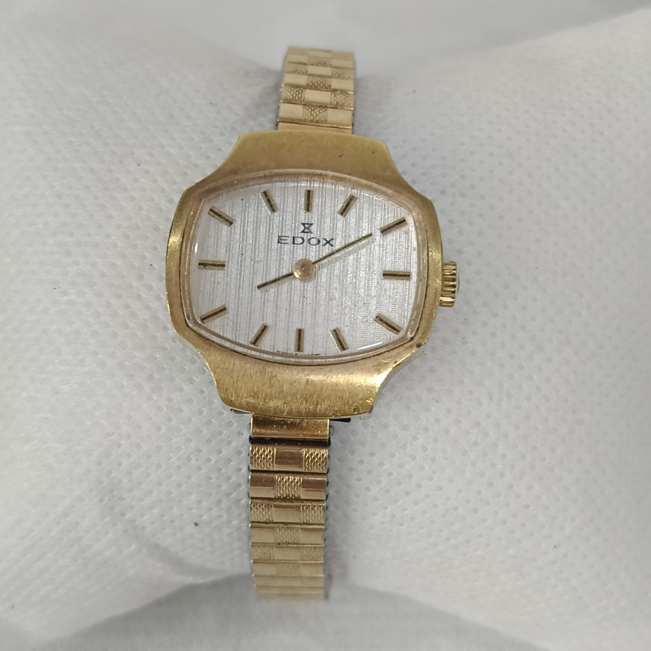 Montre edox mécanique femme vintage en plaqué or