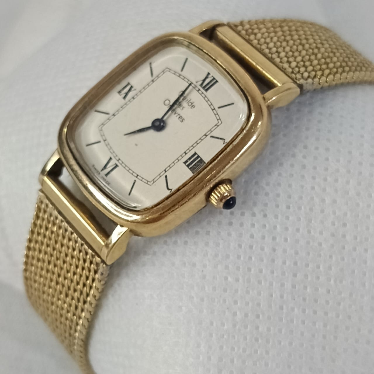 Montre guilde des Orfèvres France mécanique original femme en plaqué or.