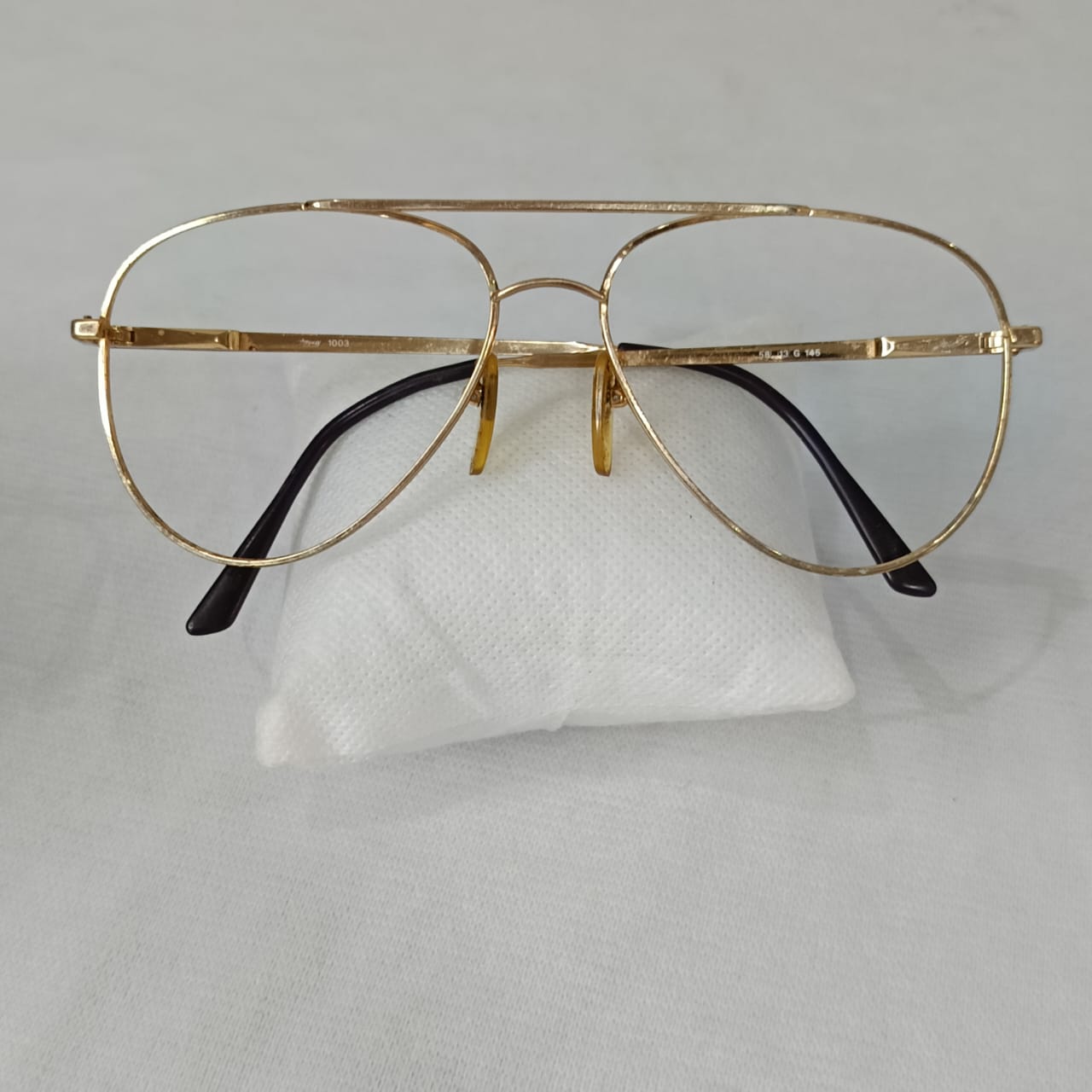 Monuter de lunette en plaqué or vintage original