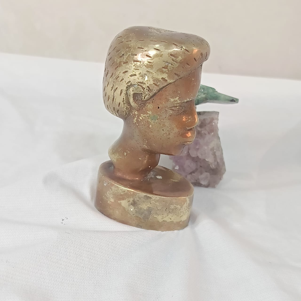Ancien Statut en Bronze Doré Vintage 12cm/7cm