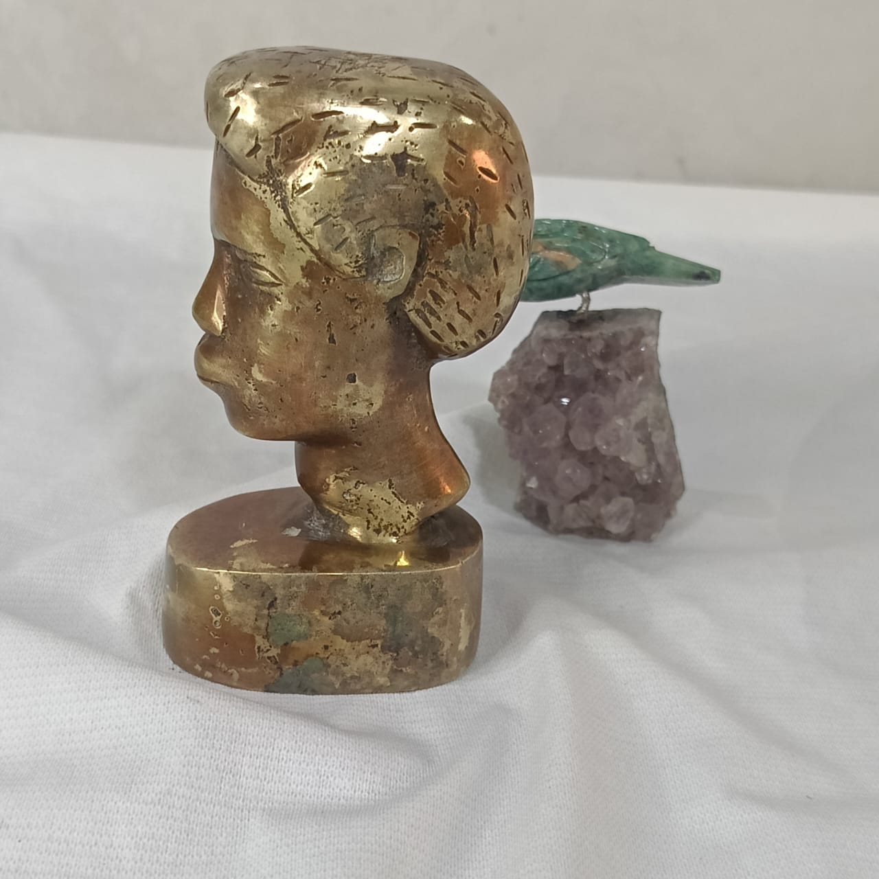 Ancien Statut en Bronze Doré Vintage 12cm/7cm