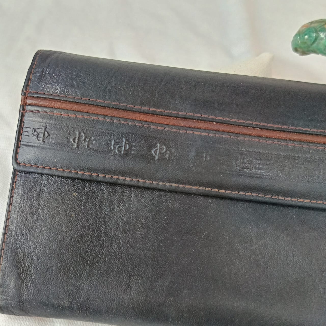 Portefeuille en cuir vintage original