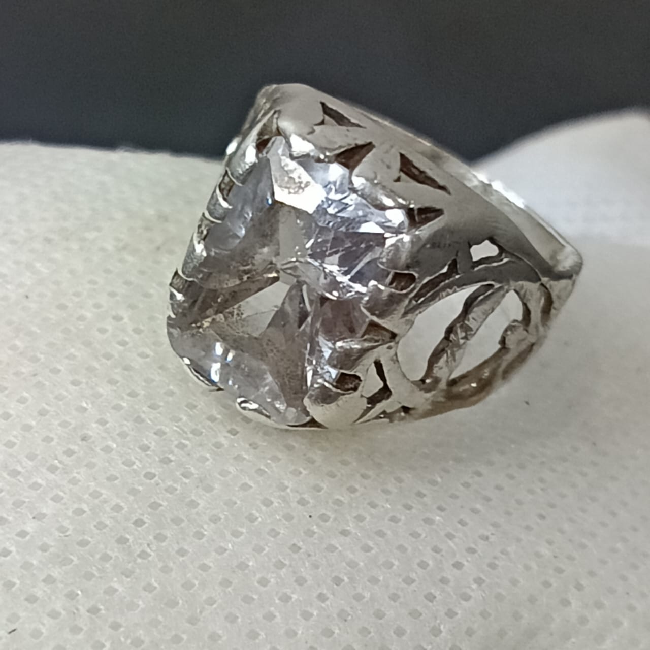 خاتم فضة بحجر دف نجفي