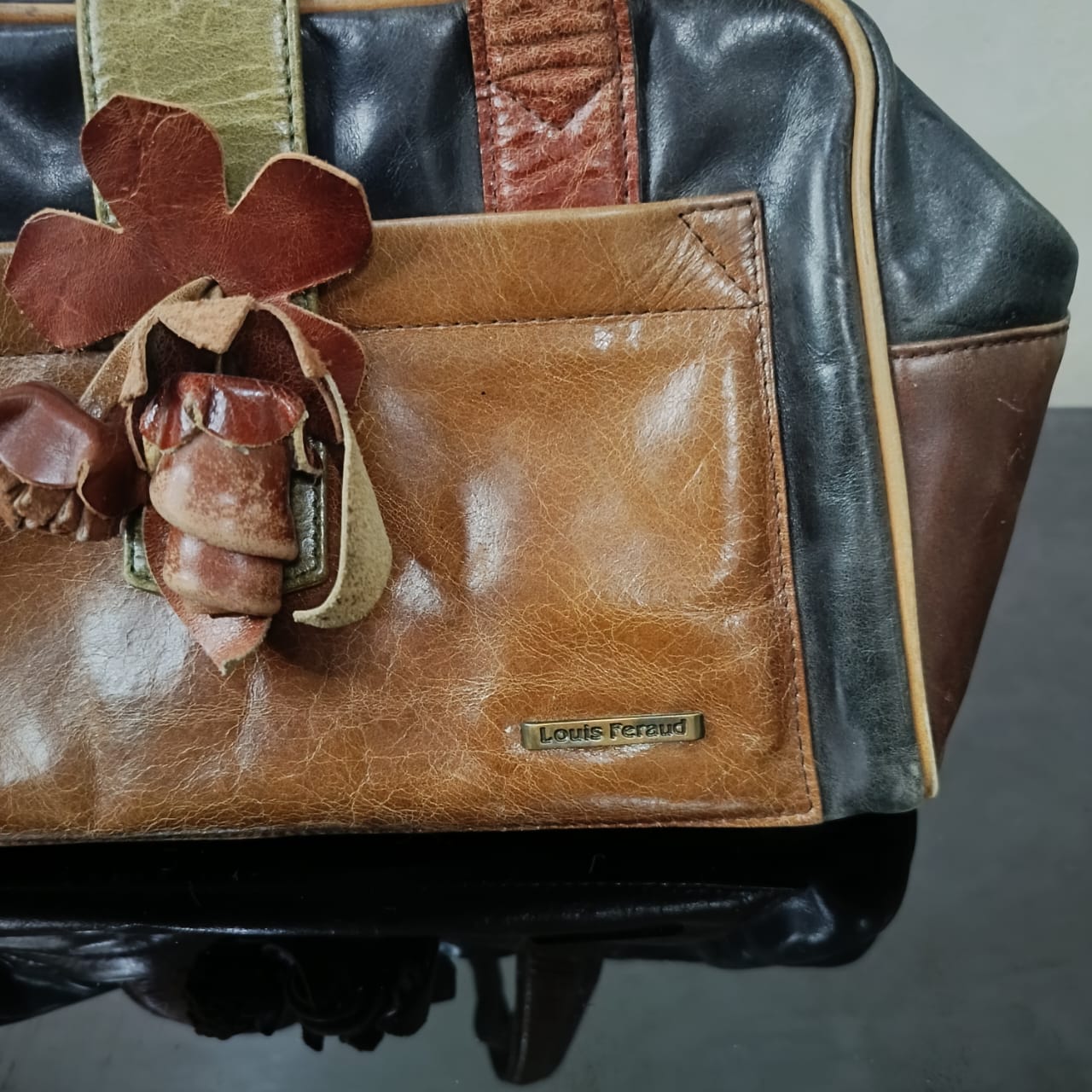 Sac louis ferauf paris en cuir vintage original