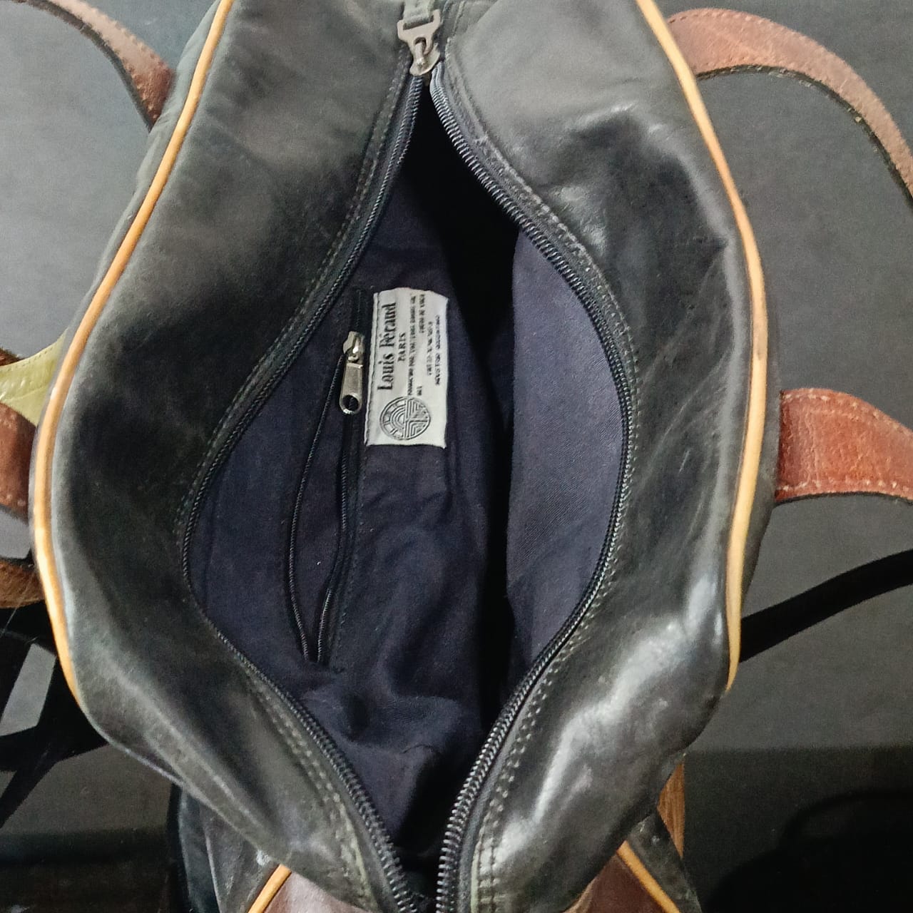 Sac louis ferauf paris en cuir vintage original