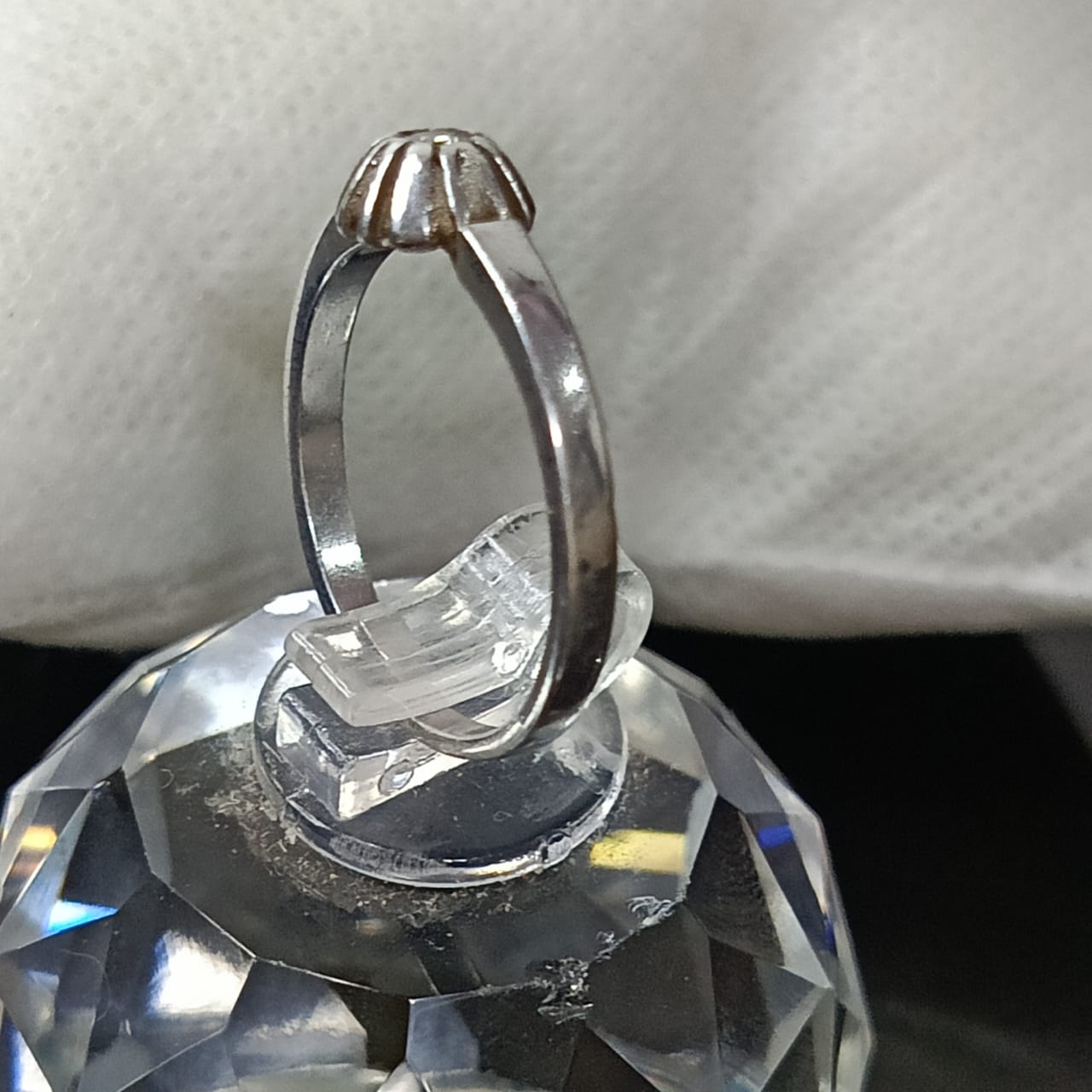 خاتم فضة بحجر ماس طبيعي