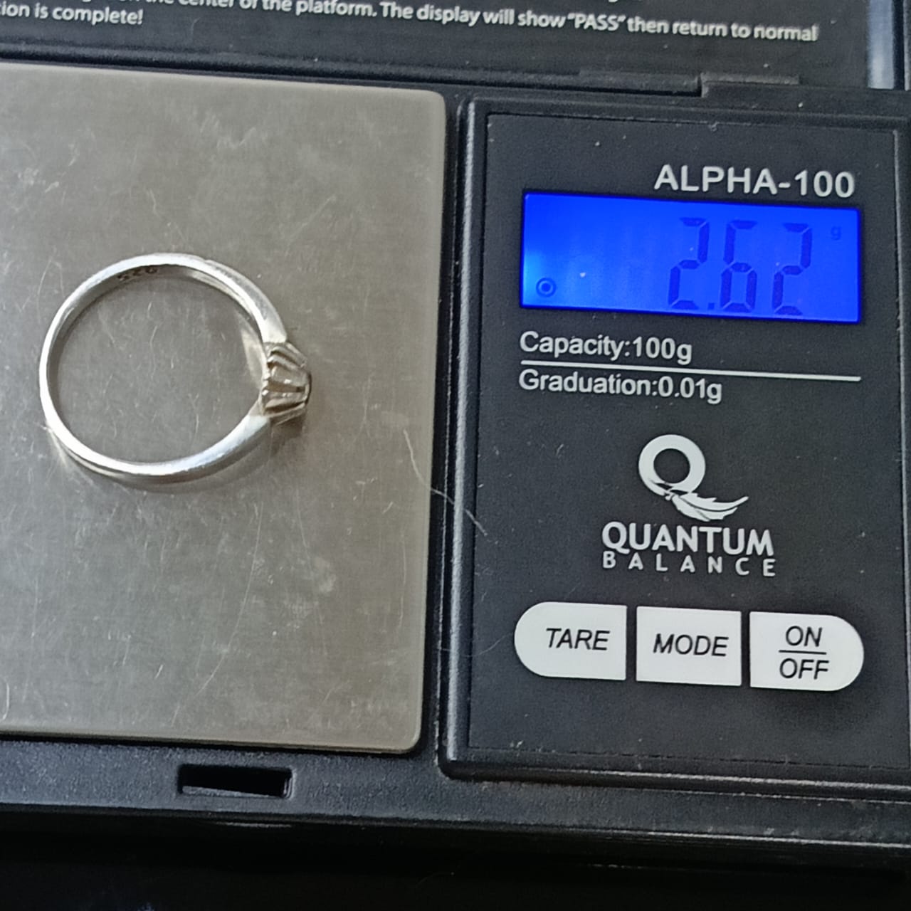 خاتم فضة بحجر ماس طبيعي