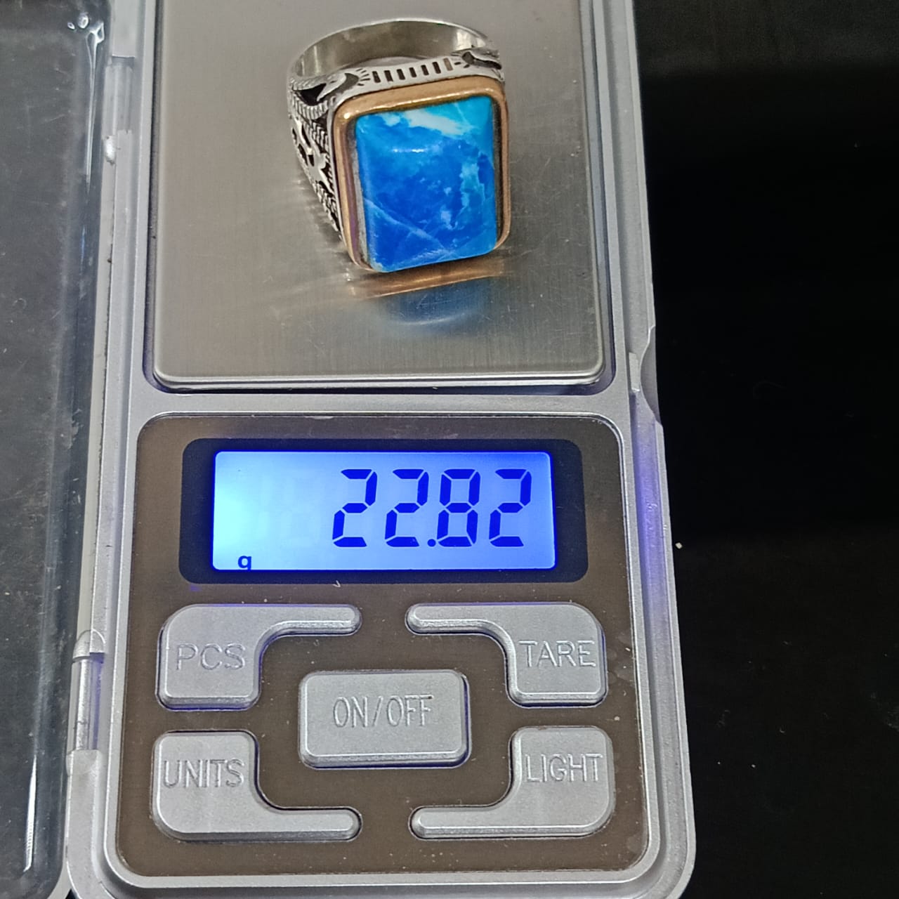 خاتم فضة بحجر فيروز تحفة