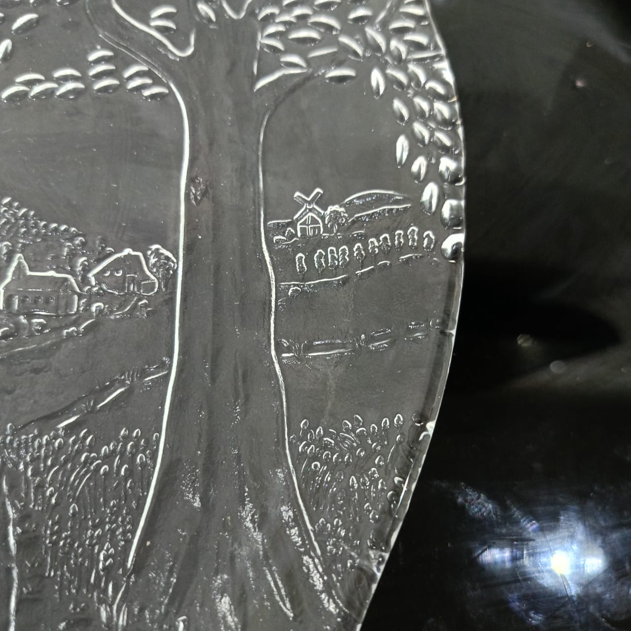 Ancien plat cristal art déco original vintage