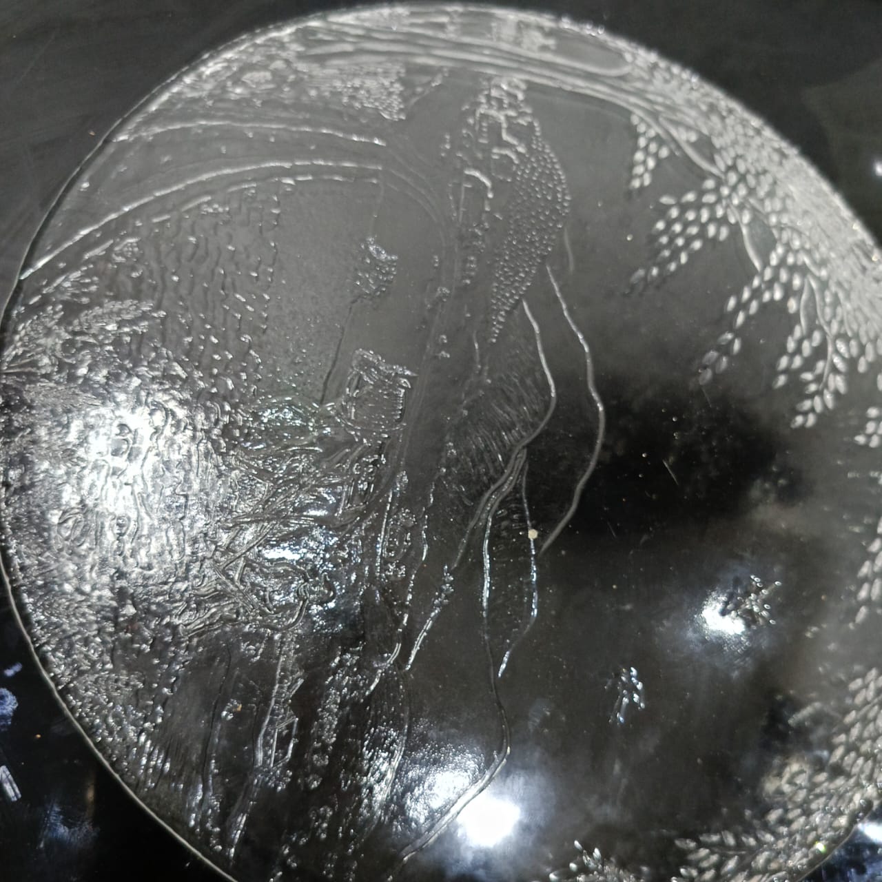 Ancien plat cristal art déco original vintage