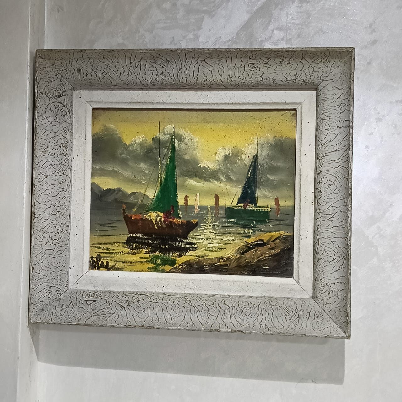 Ancien tableau vintage original sur toil signé