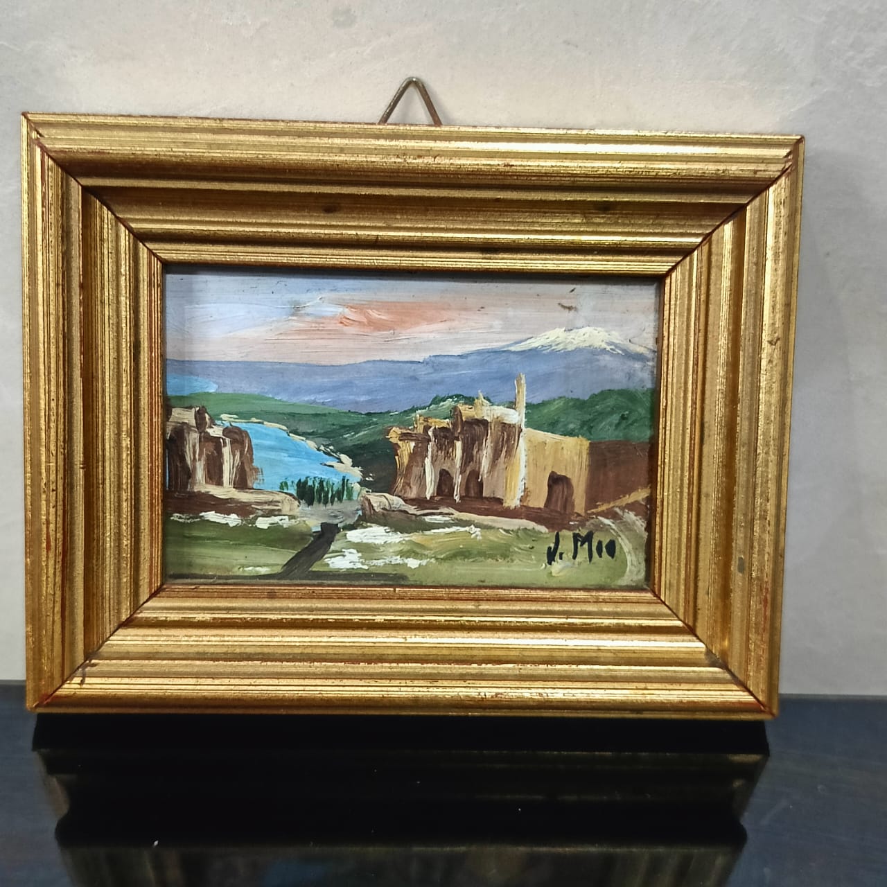 Tableau peinture huile sur panneau signée