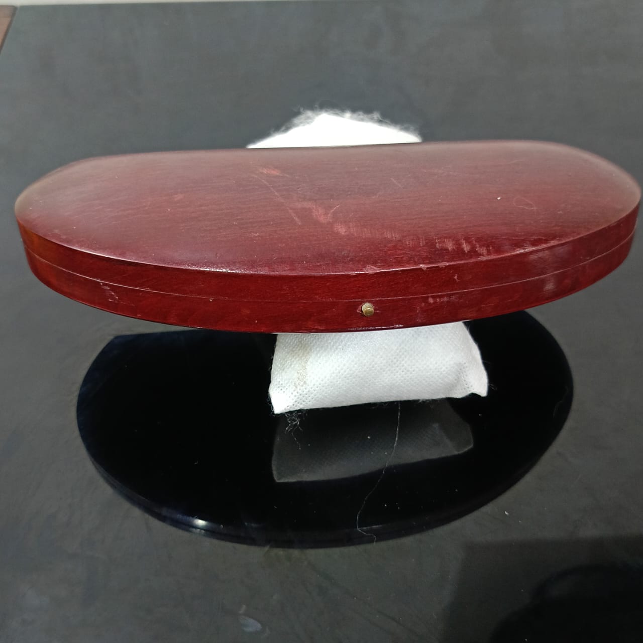 سلسلة فضة تحفة فرنسية بحجر سفير طبيعي