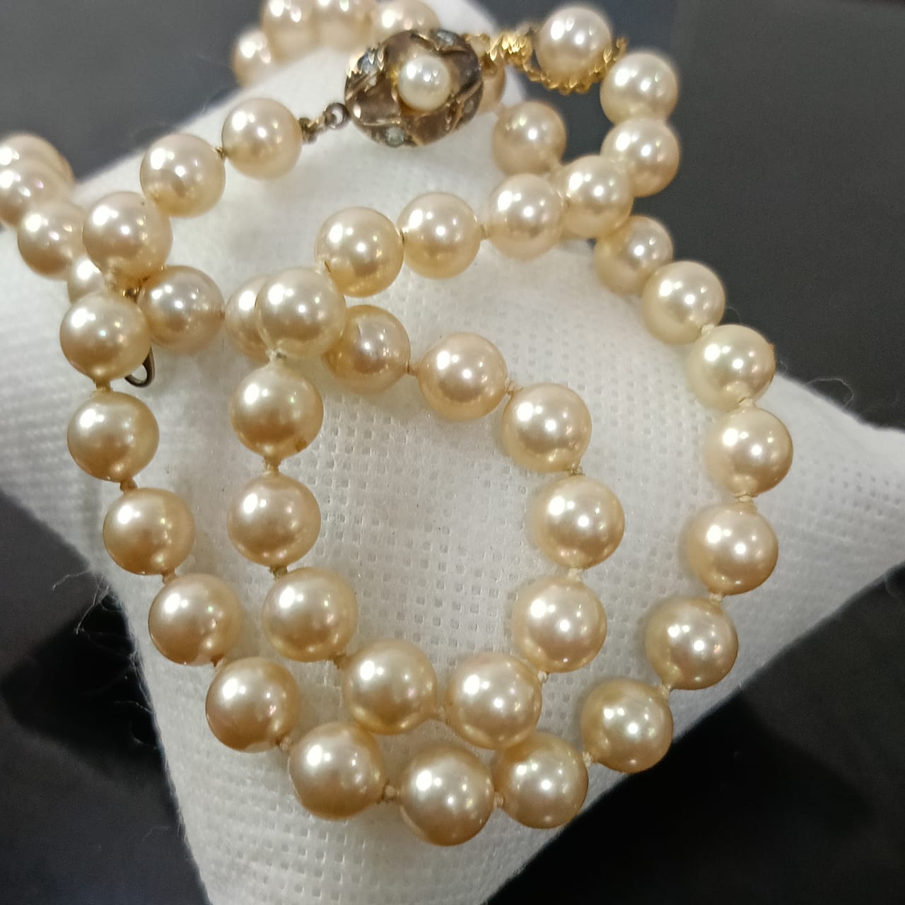 عقد تحفة فرنسي لرلؤ وقفل فضة تغليف ذهب