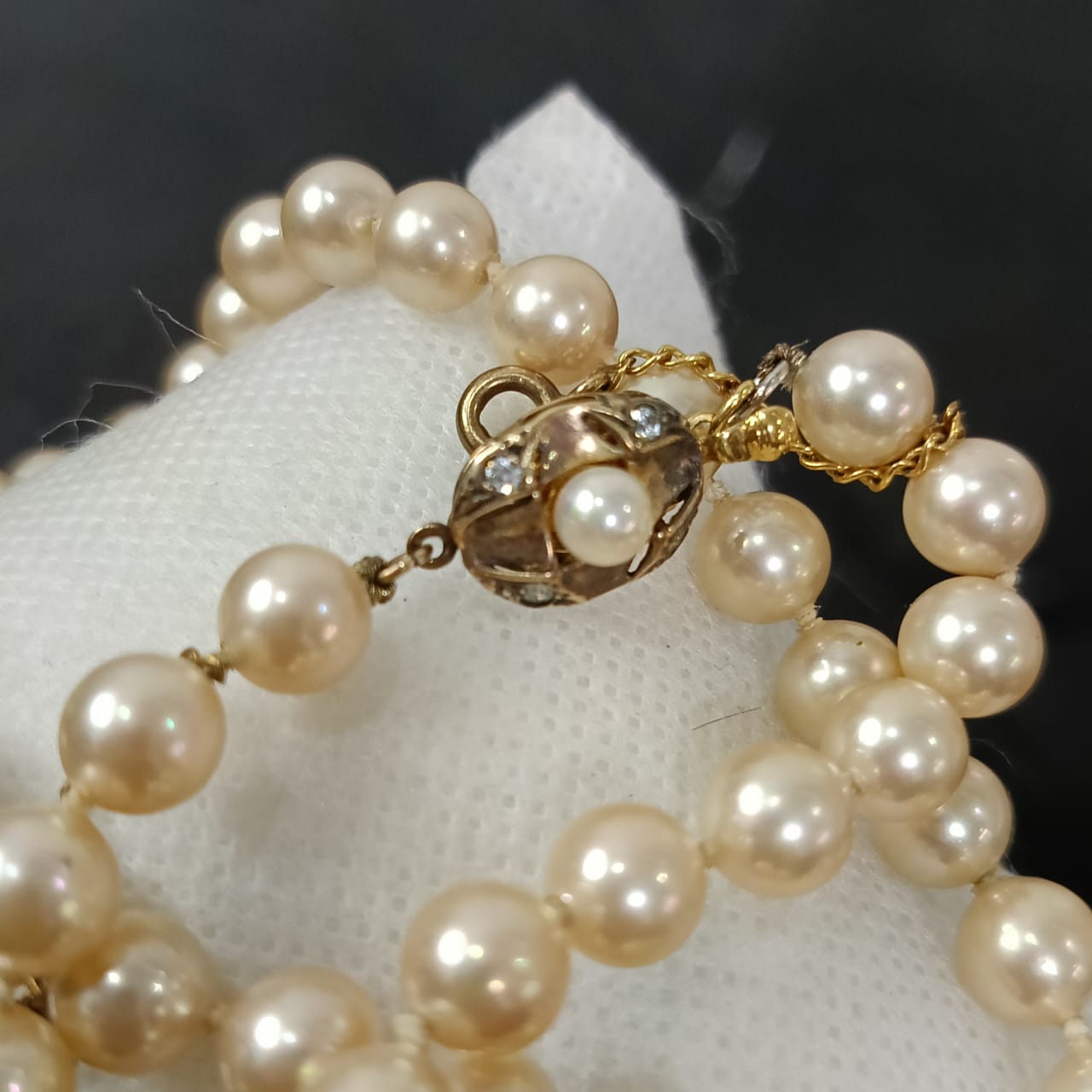 عقد تحفة فرنسي لرلؤ وقفل فضة تغليف ذهب