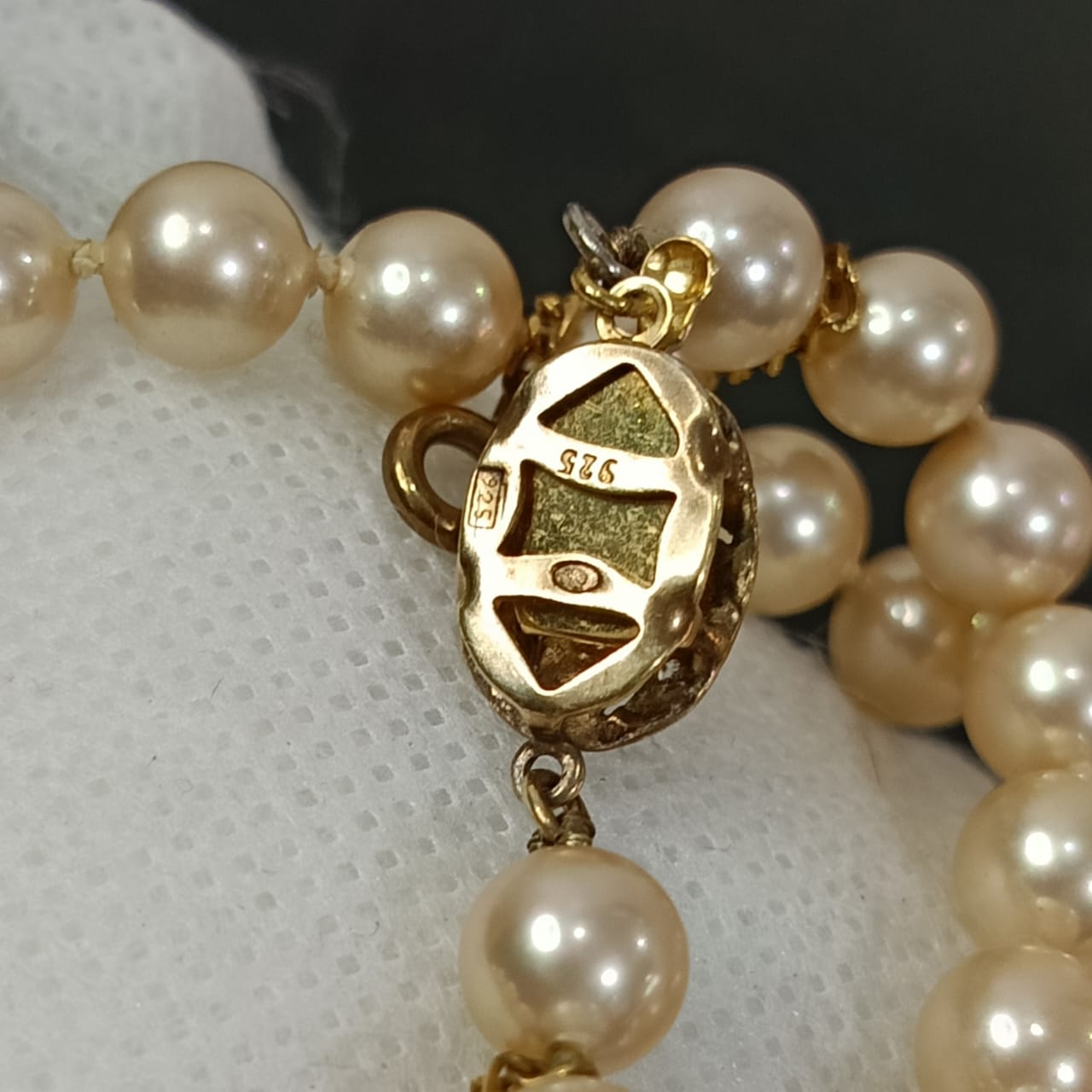 عقد تحفة فرنسي لرلؤ وقفل فضة تغليف ذهب