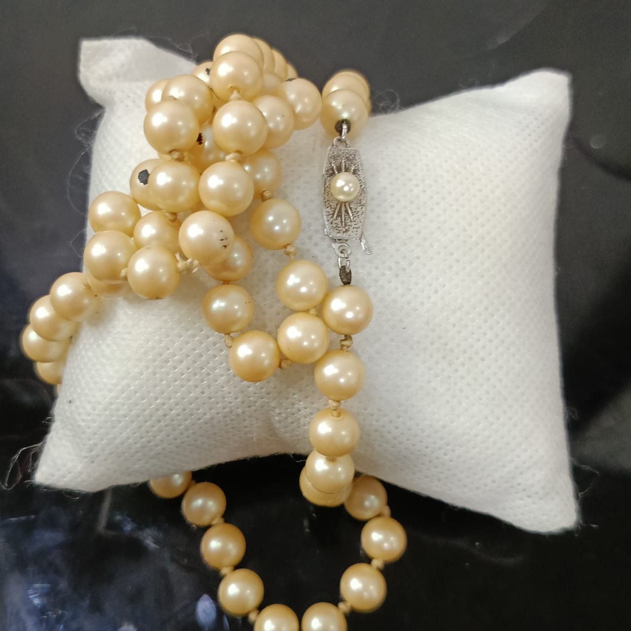 عقد تحفة لؤلؤ قفل فضة