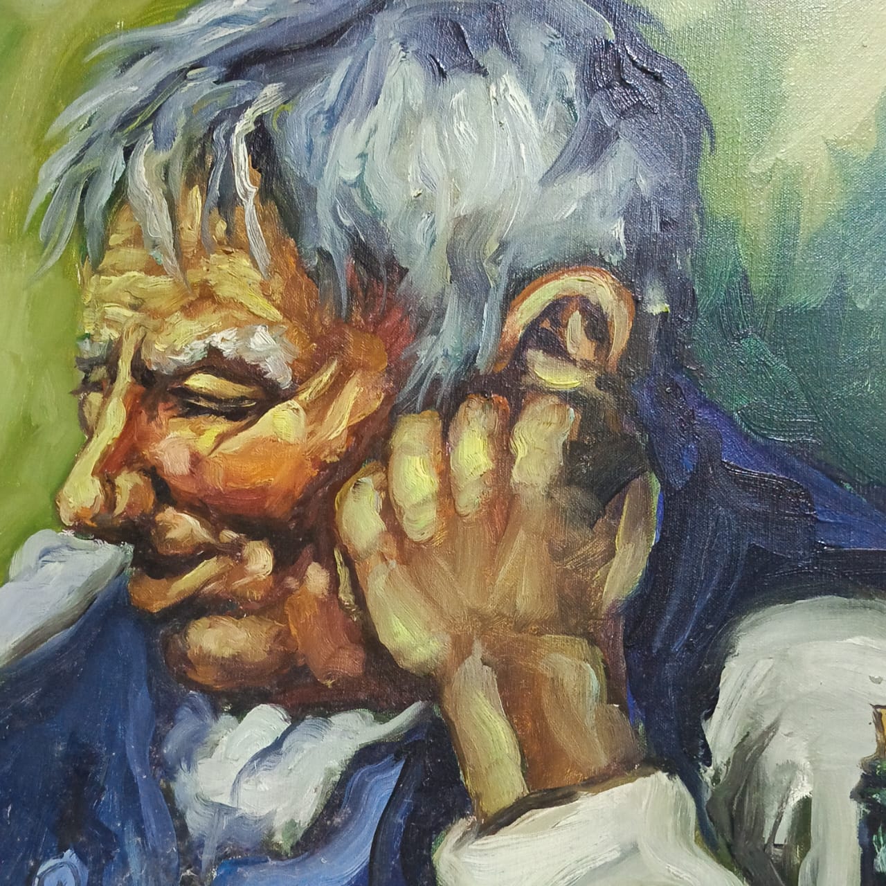 Ancien tableau vintage original sur toile signée