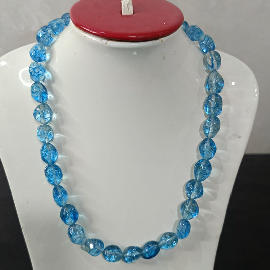 عقد تحفة بحجر  تورمالين أزرق سماوي طبيعي