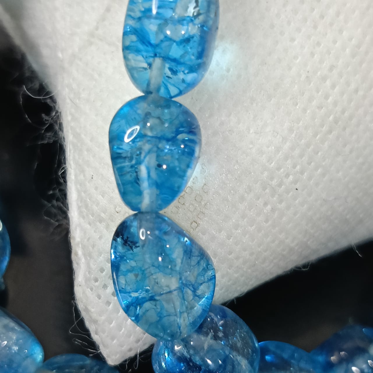 عقد تحفة بحجر  تورمالين أزرق سماوي طبيعي