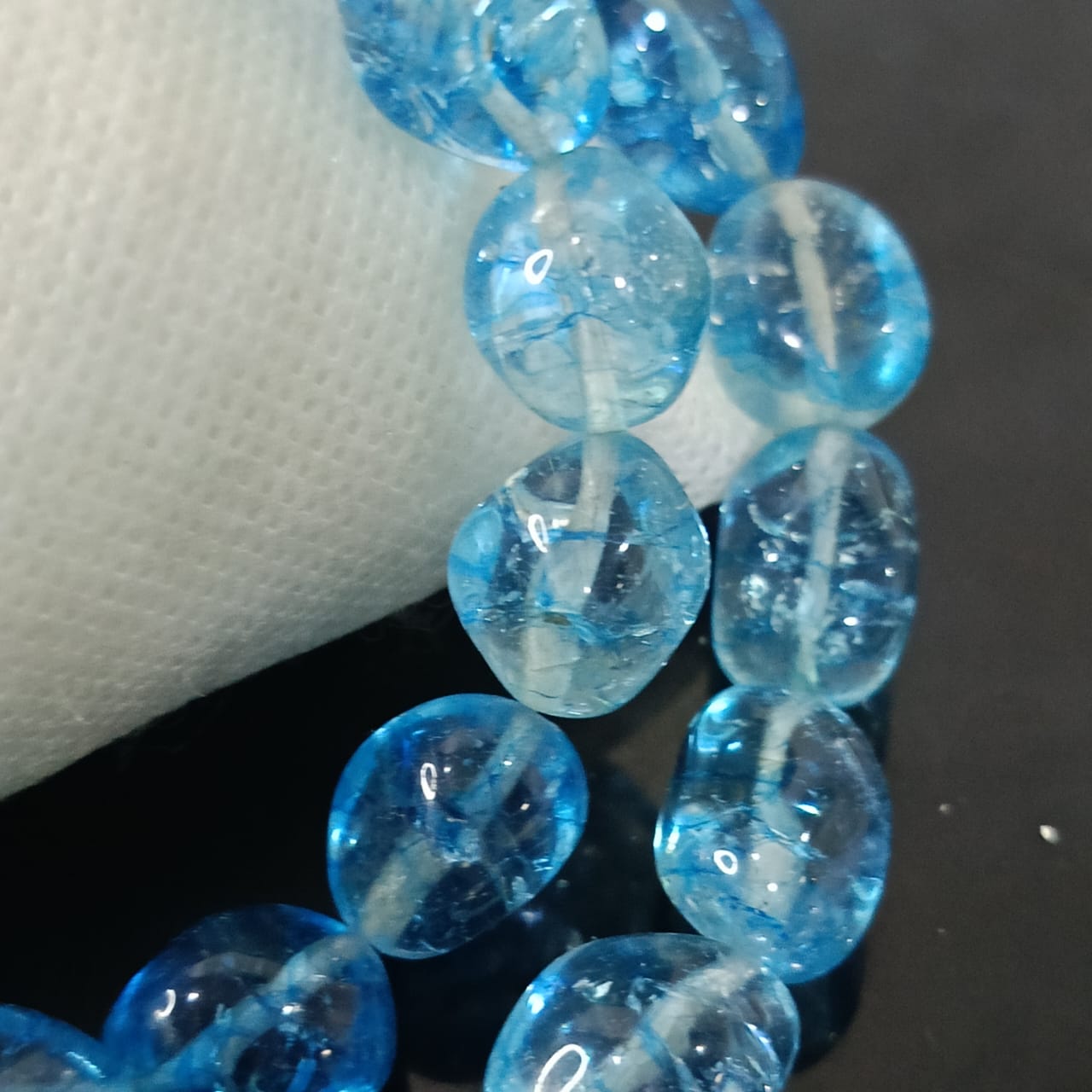 عقد تحفة بحجر  تورمالين أزرق سماوي طبيعي