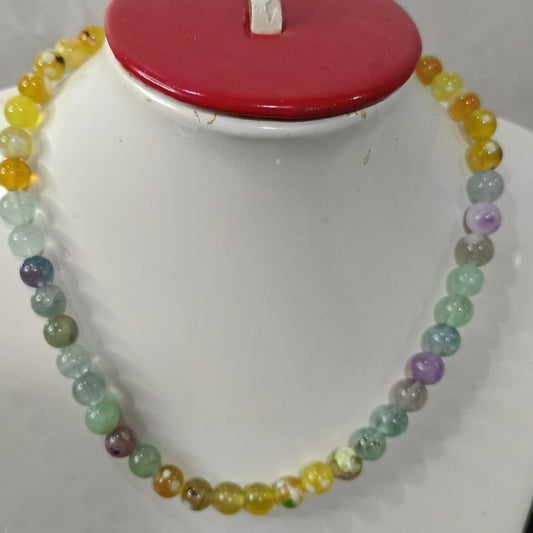 عقد تحفة بحجر تورمالين ملون طبيعي