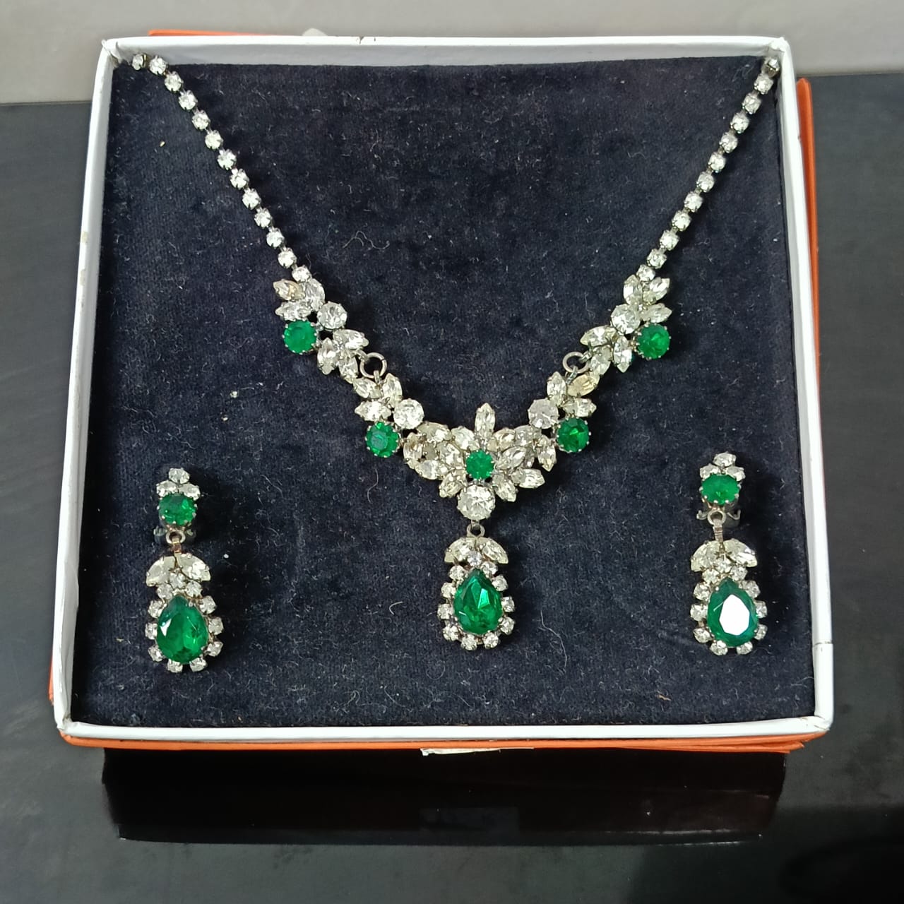 Ancien parure en plaqué or blanc vintage