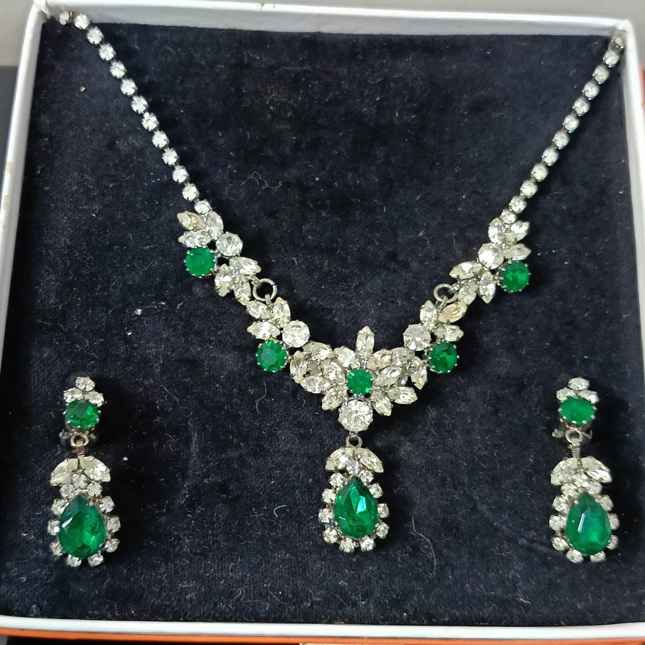 Ancien parure en plaqué or blanc vintage