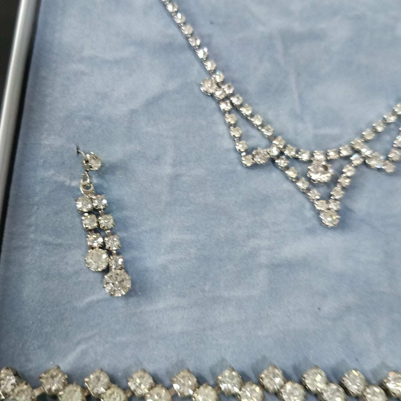 Ancien parure en plaqué or blanc vintage