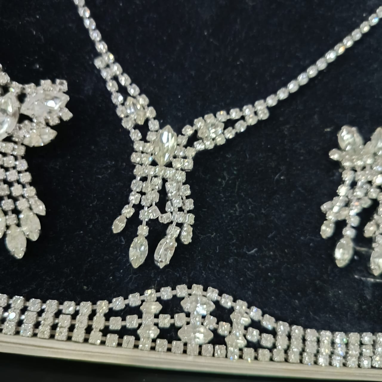 Ancien parure en plaqué or blanc vintage