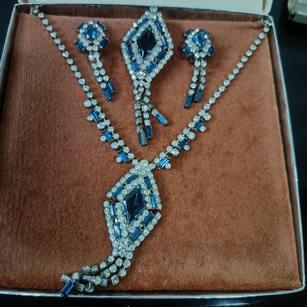 Ancien parure en plaqué or blanc vintage