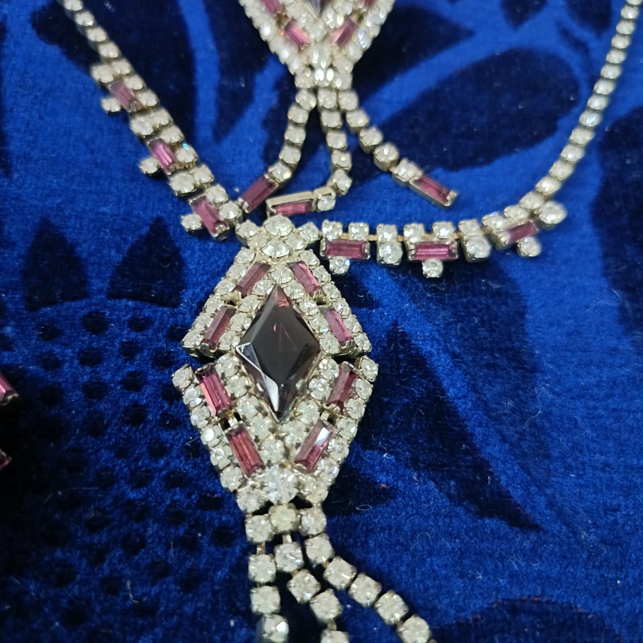 Ancien parure en plaqué or blanc vintage