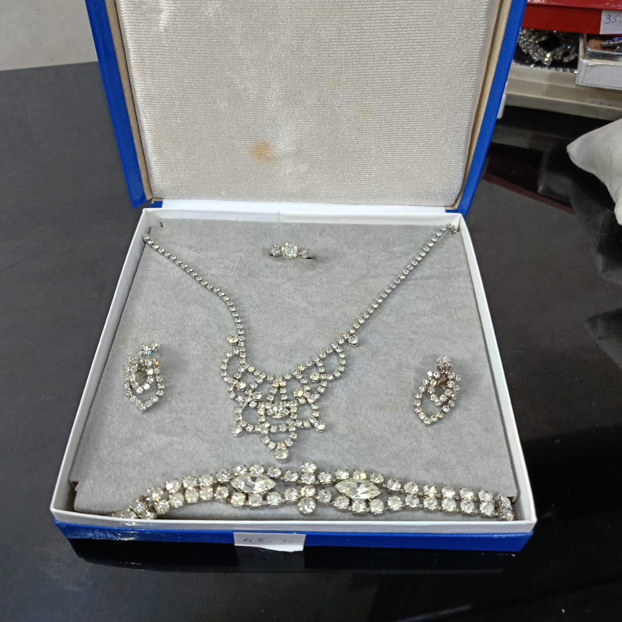 Ancien parure en plaqué or blanc vintage