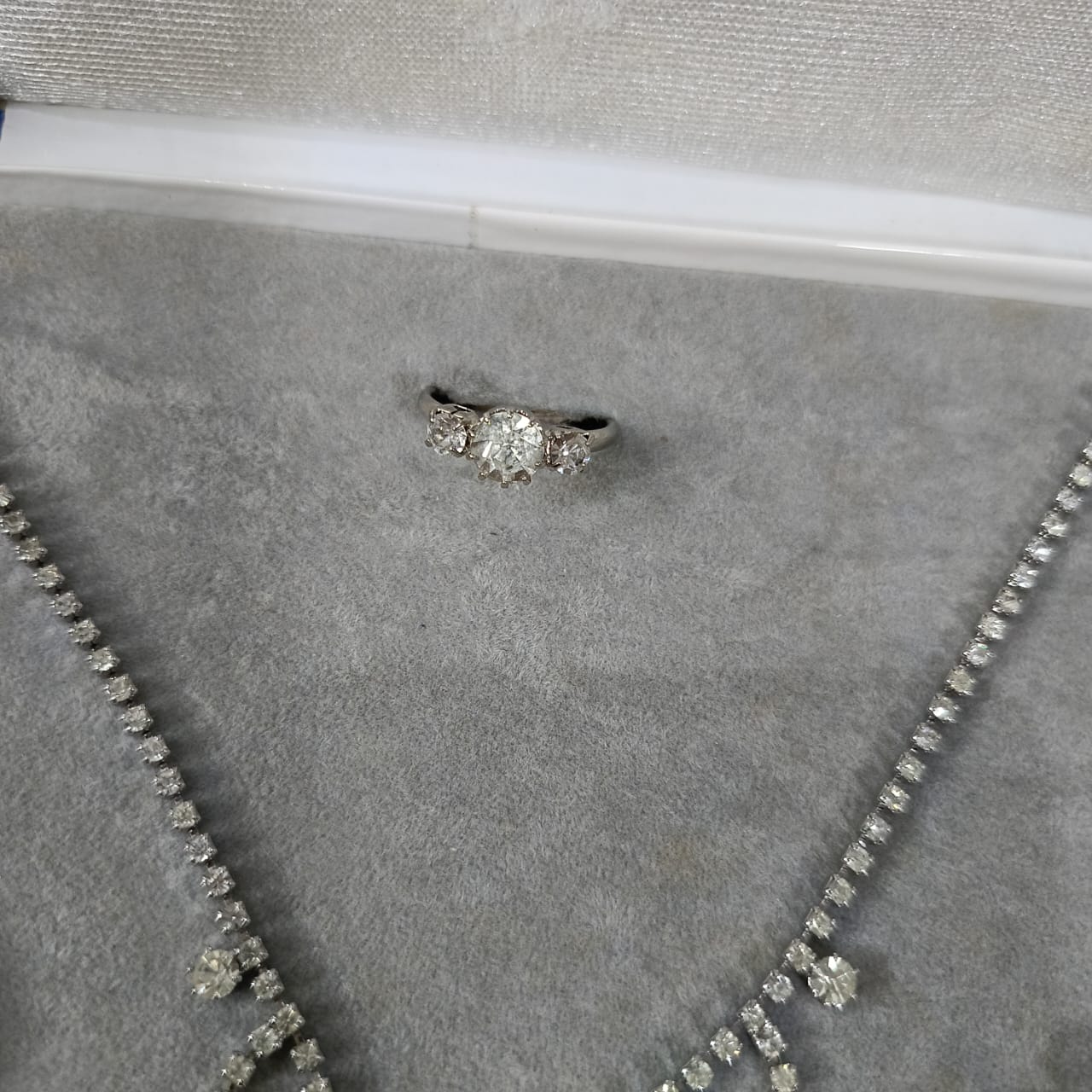 Ancien parure en plaqué or blanc vintage