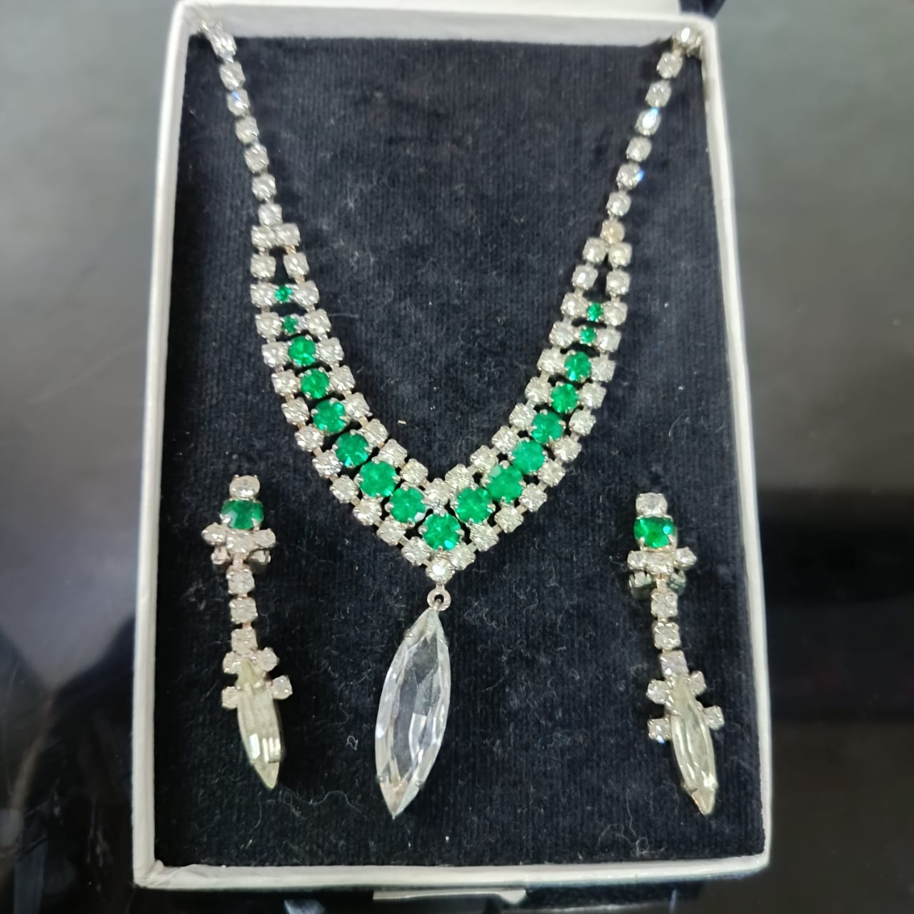 Ancien parure en plaqué or blanc vintage