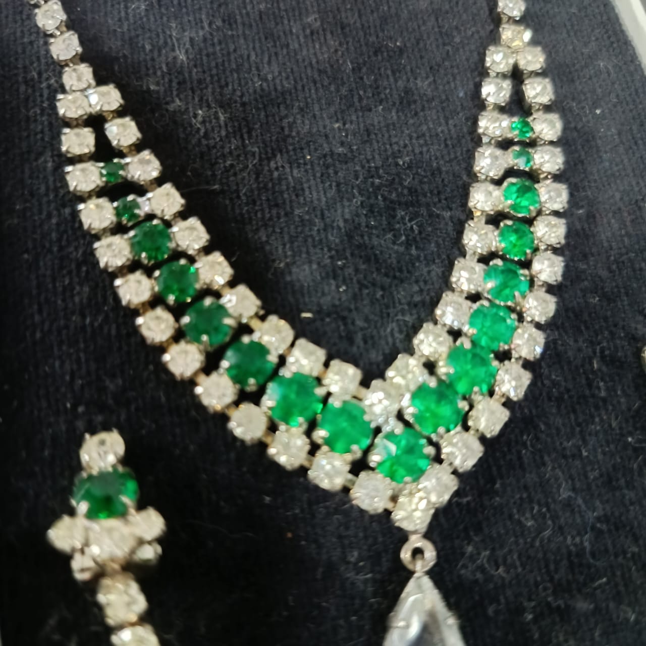 Ancien parure en plaqué or blanc vintage