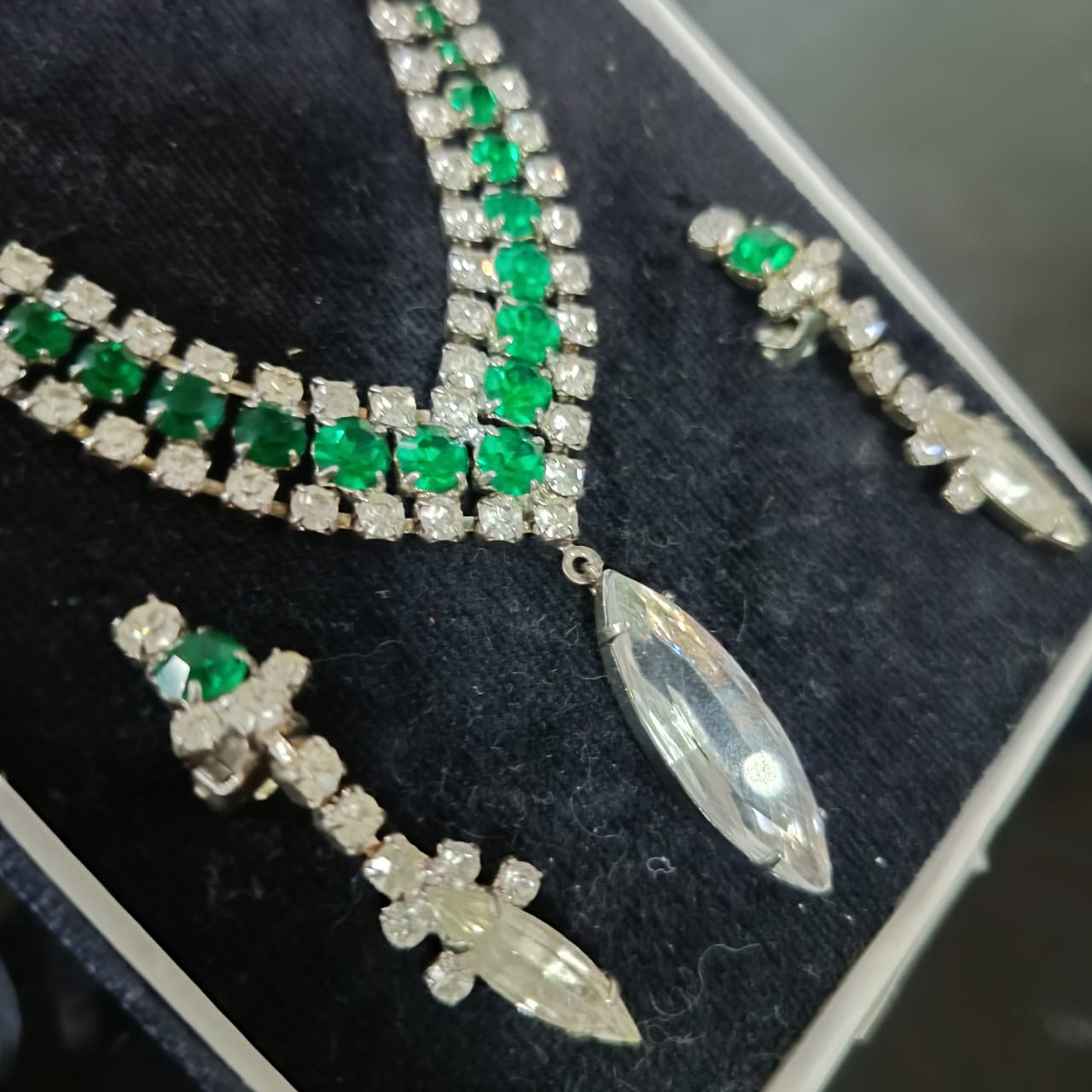 Ancien parure en plaqué or blanc vintage