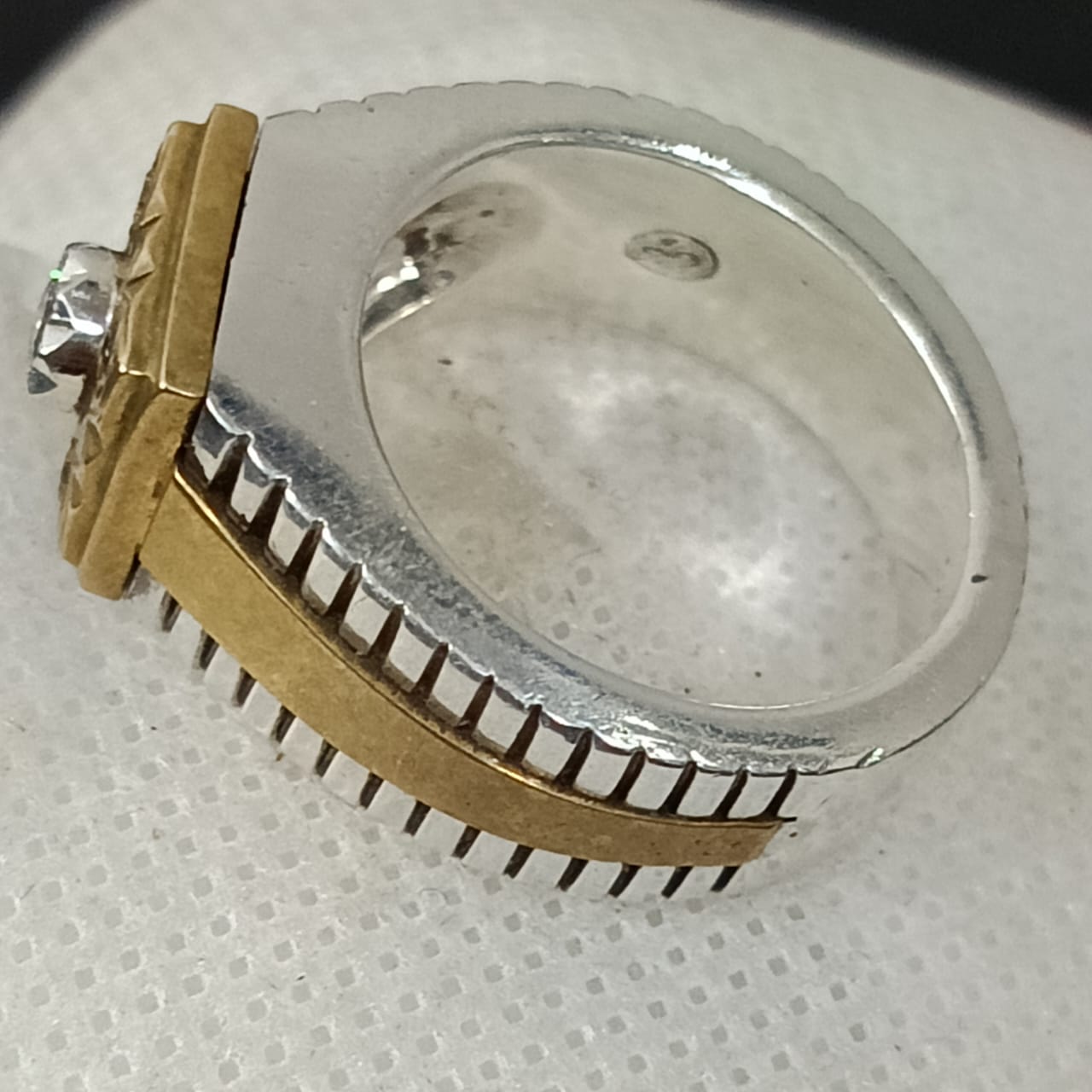 خاتم رجالي نادر تحفة فصة بحجر ماس طبيعي