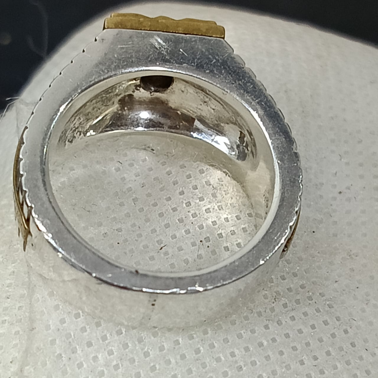 خاتم رجالي نادر تحفة فصة بحجر ماس طبيعي